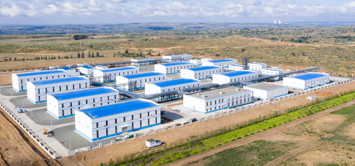 　　榆横综合中试及示范基地标准化厂房航拍图  中科榆林公司/供图