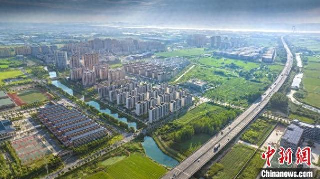 航拍马鞍山郑蒲港新区。马鞍山郑蒲港新区 供图