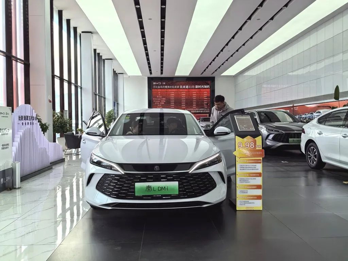 11月22日，市民在秦皇岛瑞祥迪汽车销售有限公司挑选新能源汽车。河北日报记者张辉摄