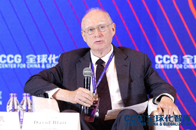 大卫·布莱尔（David Blair）在“第九届中国全球智库创新年会”圆桌环节发言。主办方供图