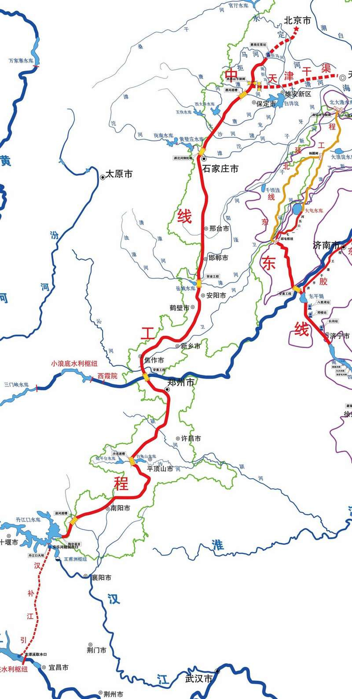 南水北调中线工程示意图。中国南水北调集团有限公司供图