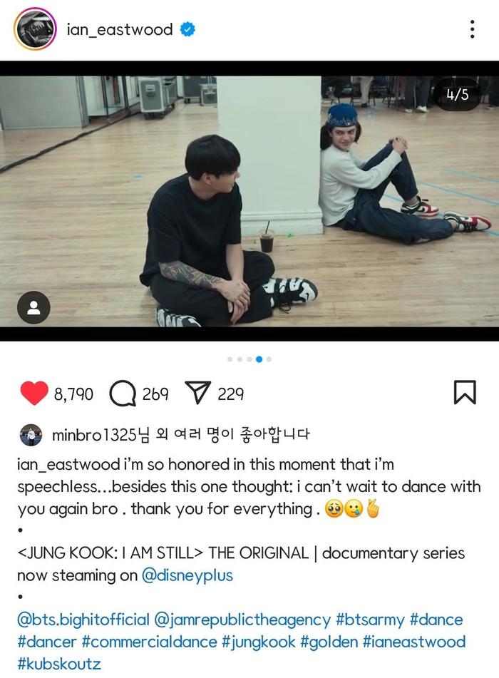 舞蹈家Ian Eastwood 在这一刻，我感到很荣幸，以至于我不知道说什么....
