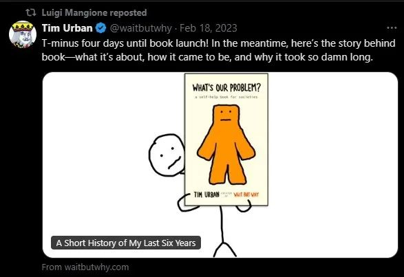（他转发的Tim Urban）