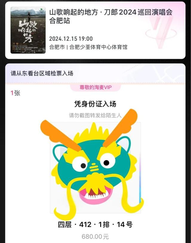 小瑜抢到合肥站门票 受访者供图 