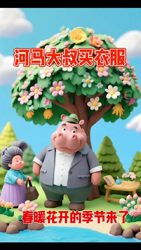 儿童睡前故事:河马大叔买衣服