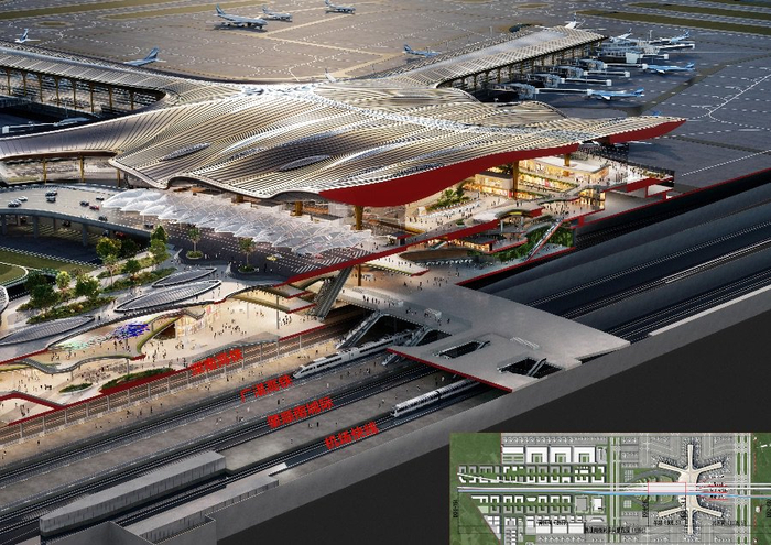 机场立体交通效果图