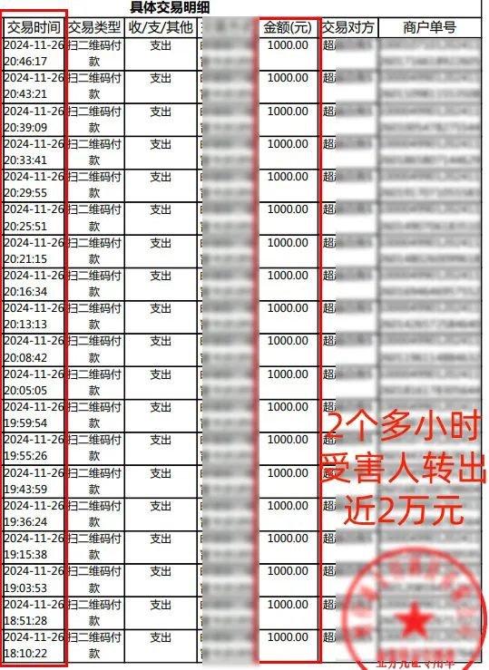 在其中一起案件中，受害人在两个多小时时间里“输”给嫌疑人近2万元钱。图源：杭州警方