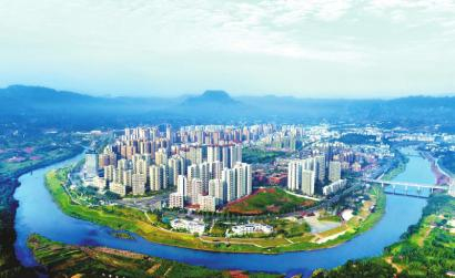 鸟瞰高县县城。