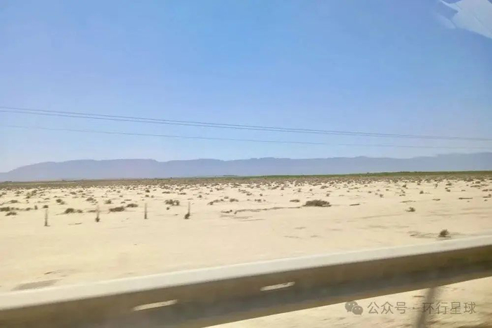 墨西哥北部地貌特征就是沙漠戈壁，只有少数仙人掌能够存活  图：作者