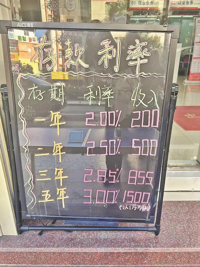 河源某村镇银行存款利率表 图/受访者提供