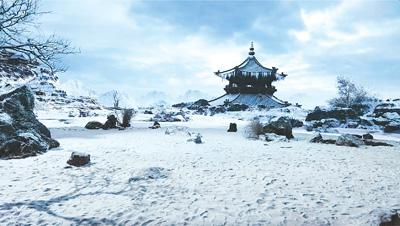 图为剧集《师兄太稳健》虚拟拍摄场景。