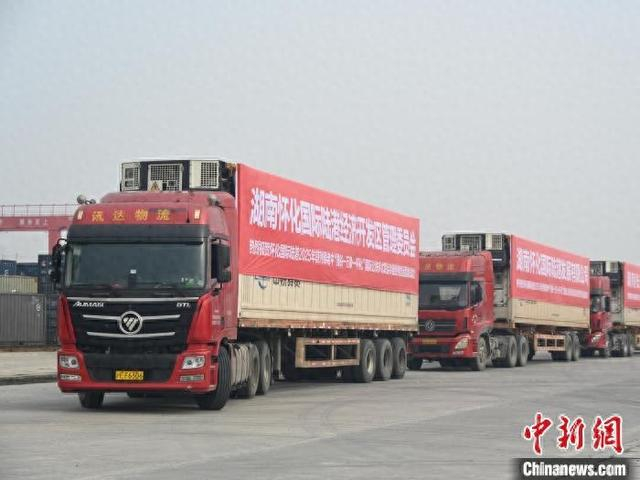 1月4日，怀化国际陆港集拼箱中心，泰老中进口冷链货物就地分拨。 张卓 摄