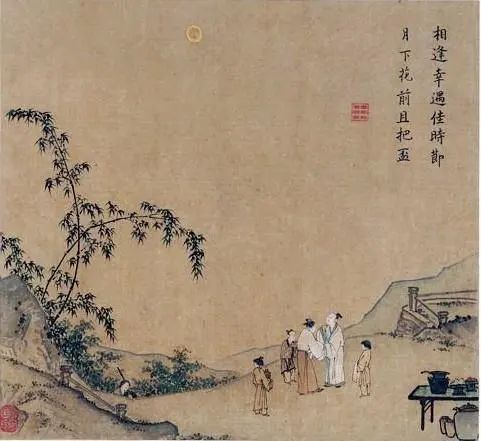 △  宋·马远《月下把杯图》