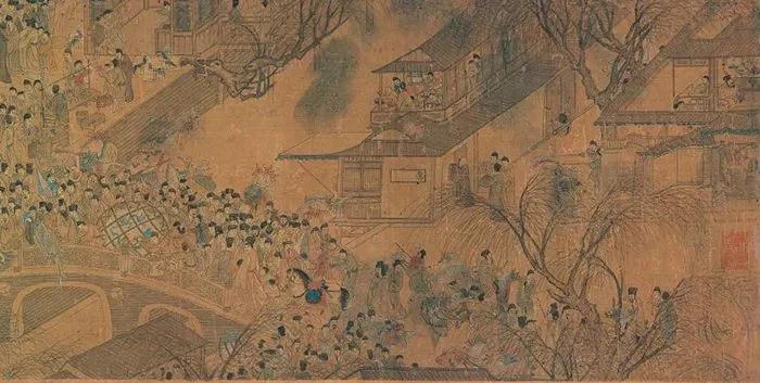 △ 明朝中晚期元宵佳节的盛况 中国国家博物馆藏