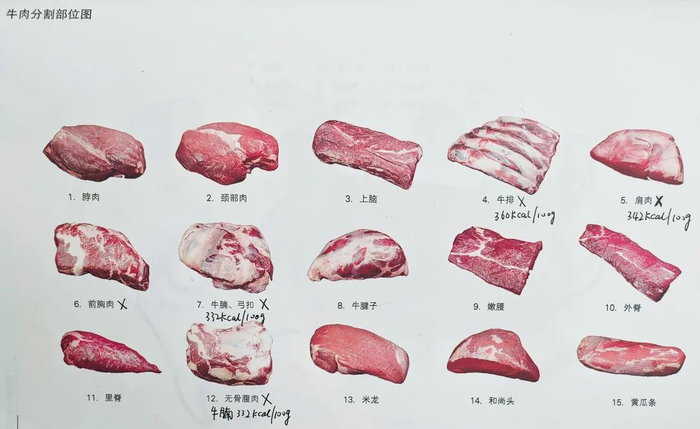 图：牛肉分割部位图