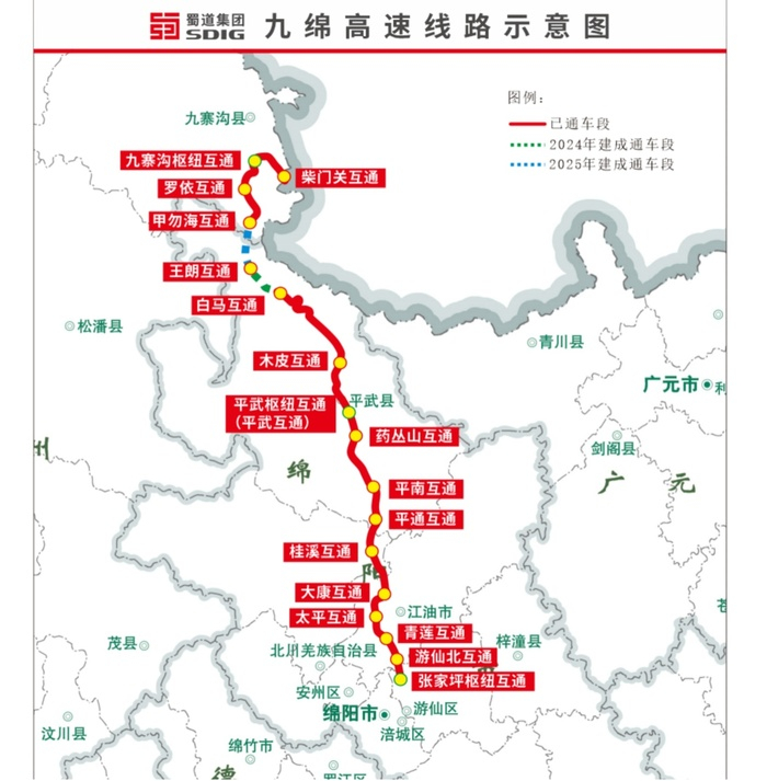 九绵高速路线图通往香格里拉的高速公路——西香高速正在克服重重困难