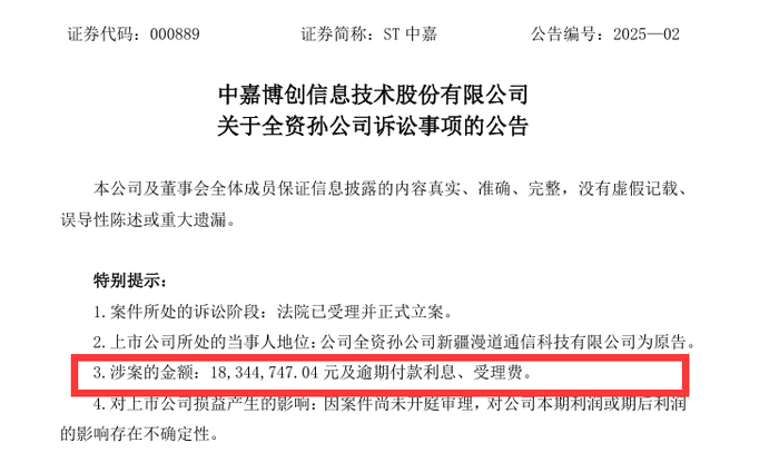 图源：ST中嘉公告