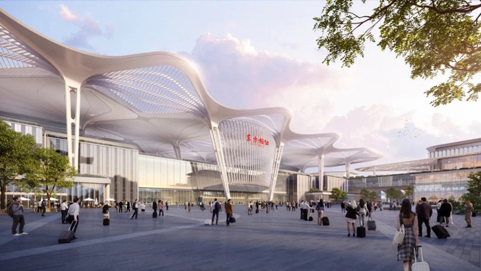 东方枢纽效果图  浦东发布 图