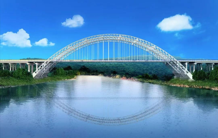 ▲成渝扩容项目资阳段，沱江特大桥效果图。据蜀道集团