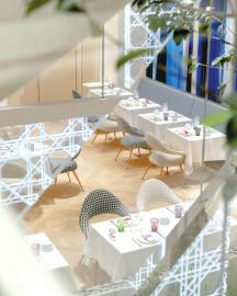 迪奥咖啡馆一隅。