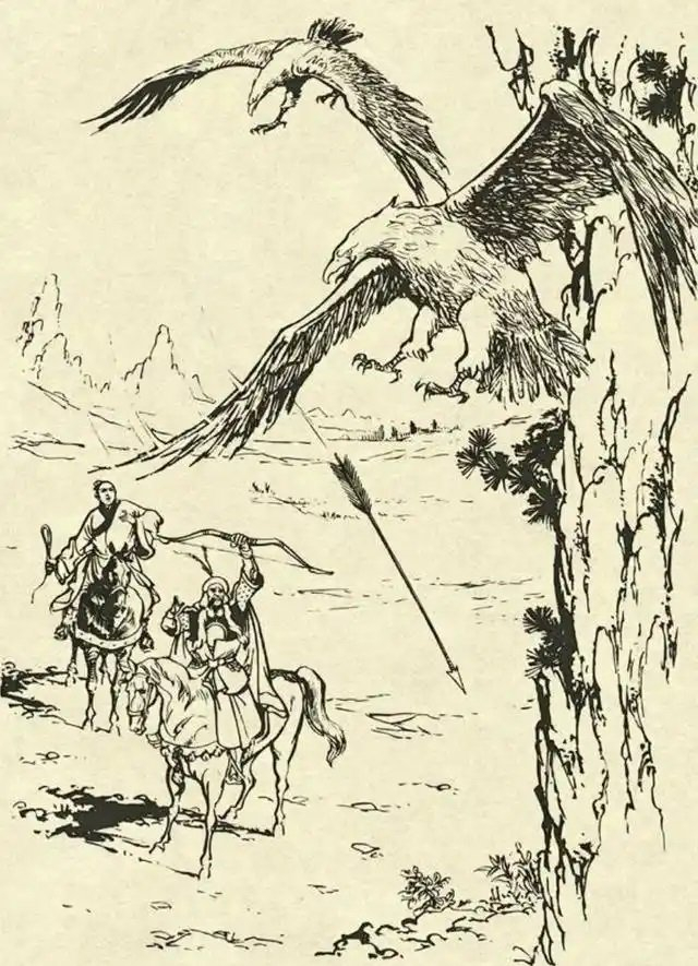 小说《射雕英雄传》插图。