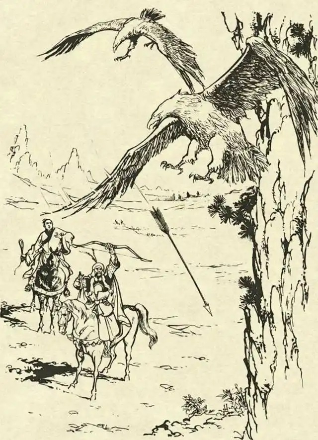 ▲小说《射雕英雄传》插图。