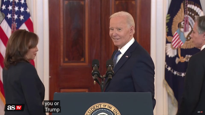 拜登回身反问：“是在开玩笑吗？” 外媒报道截图