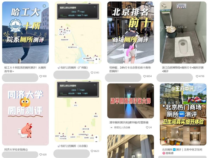 厕所测评帖子，图源小红书截图