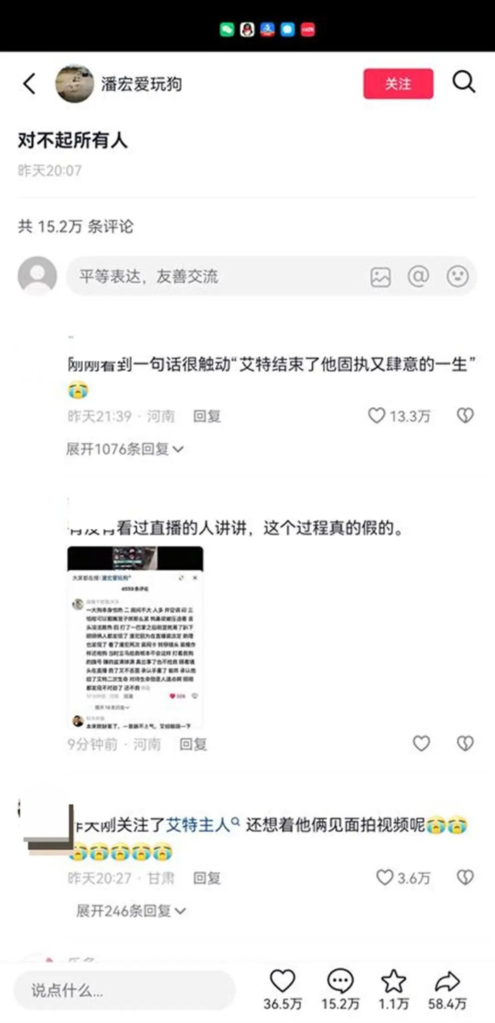 ▲网友评论超15万条（来源：当事人社交账号）