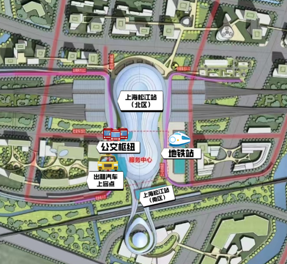 铁路上海松江站示意图