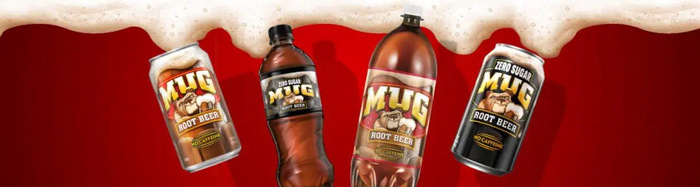 常规和0糖版MUG Root Beer；图片来源：Mug Root Beer