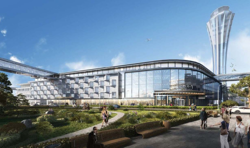 　　乌鲁木齐机场改扩建工程新建配套旅客过夜用房项目效果图。资料图片