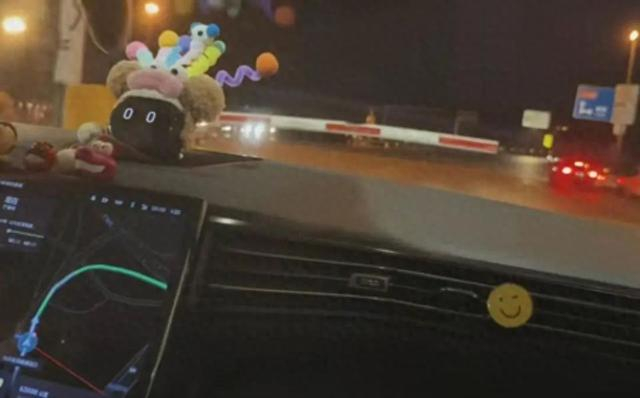 差一秒钟，道闸杆在眼前落下。图/受访者社交账号