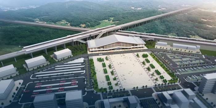 成达万高铁乐至站效果图