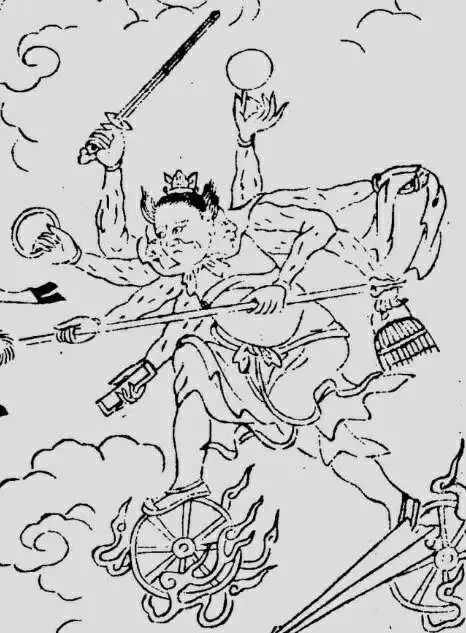 三头八臂的哪吒｜图源：《封神演义》（插图注释本）