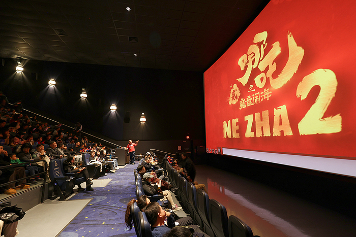 当地时间2025年2月10日，《哪吒之魔童闹海》多伦多首映礼在加拿大大多伦多地区万锦市举行。图源：视觉中国