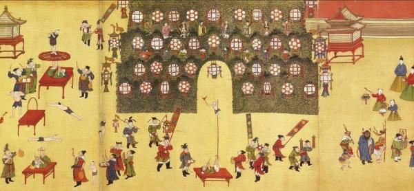 《明宪宗元宵行乐图》（局部），中国国家博物馆藏