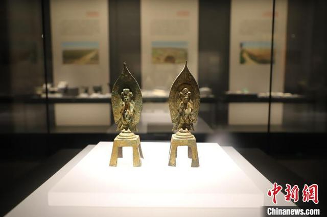 2月11日，赵县博物馆陈列的隋代鎏金观音铜像。李坤红 摄