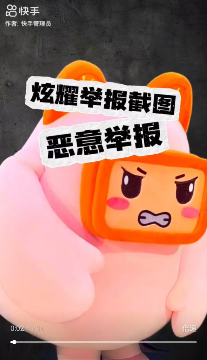 快手平台发布的公告 （截图）