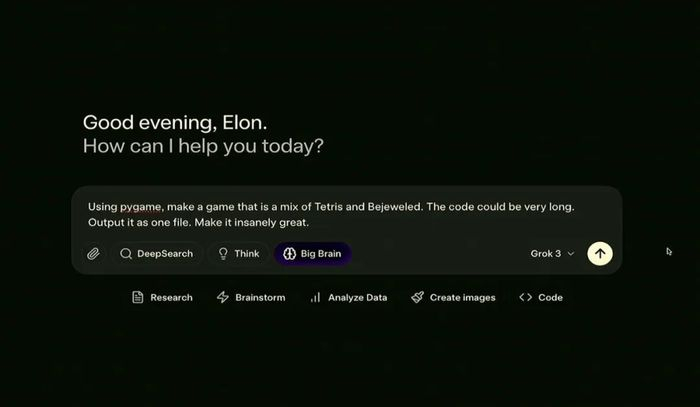 Grok具备 DeepSearch、Think和Big Brain三种模式图源：xAI