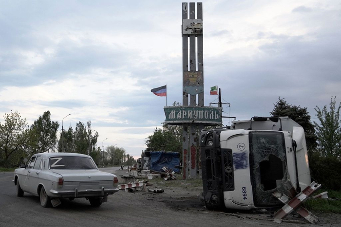 当地时间2022年5月9日，顿涅茨克马里乌波尔，俄乌冲突持续，马里乌波尔战后景象。