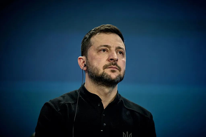 当地时间2025年2月23日，乌克兰基辅，泽连斯基召开新闻发布会 图源：视觉中国