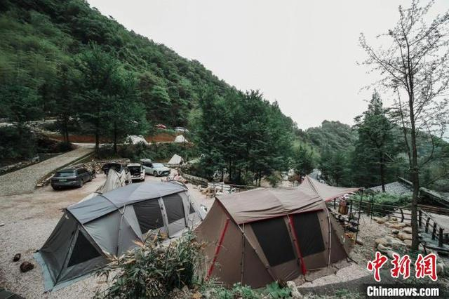 黄浦江源片区内的露营基地。黄浦江源片区供图