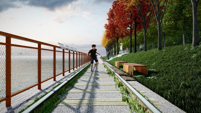 “记忆水岸”节点效果图（火车轮渡站）