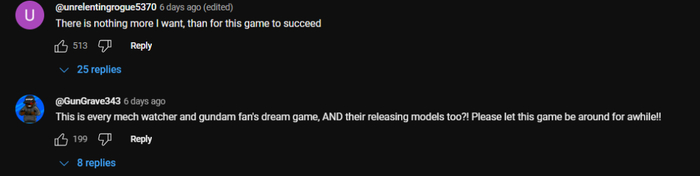 一些玩家评论《解限机》为高达粉的梦中情游，不少外媒也干脆将《解限机》称作“高达游戏”