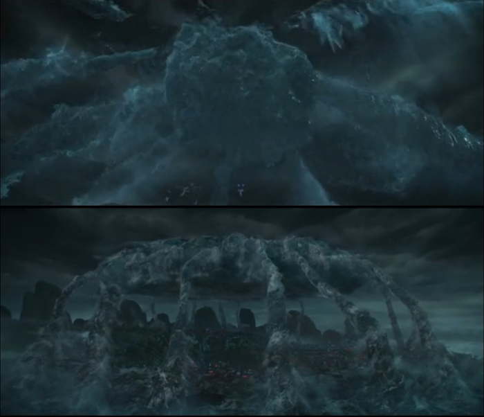 崔晓亮团队参与《哪吒1》时制作的水爆镜头。 受访者供图