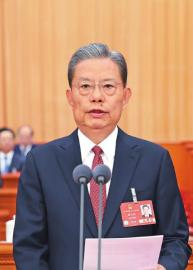 　　3月5日上午，第十四届全国人民代表大会第三次会议在北京人民大会堂开幕。赵乐际主持开幕会。新华社记者 黄敬文 摄