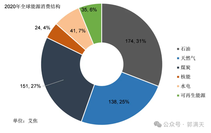 图6：2020年全球能源消费结构