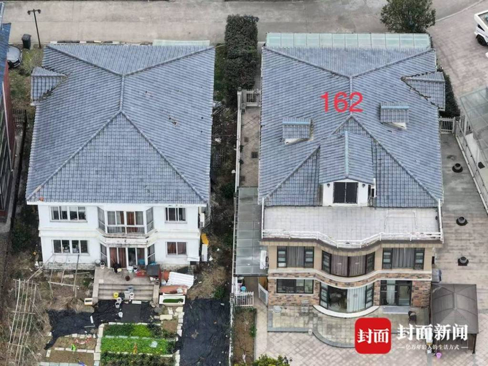 违建楼栋与其他楼栋对比（受访者供图）