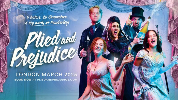 戏剧《醉傲与偏见》（暂译，Plied And Prejudice）海报。